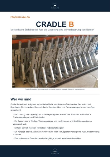 Cradle B Brosch&uuml;re - Ma&szlig;gefertigte Bootsgestelle