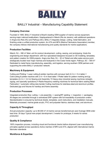 BAILLY Manufacturing Capability Statement 2026