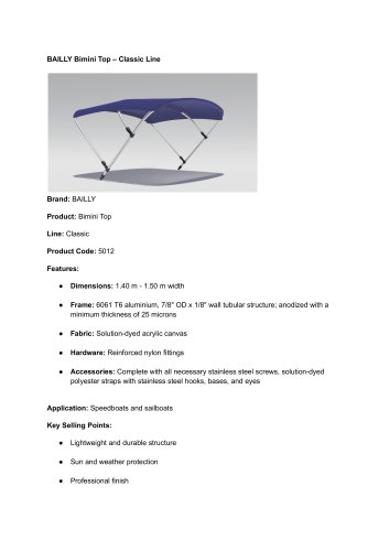 Bimini Top &ndash; Classic Line