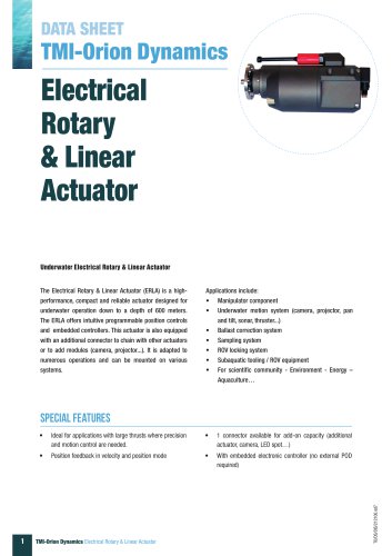 ERLA - ELECTRICAL ROTARY & LINEAR ACTUATOR
