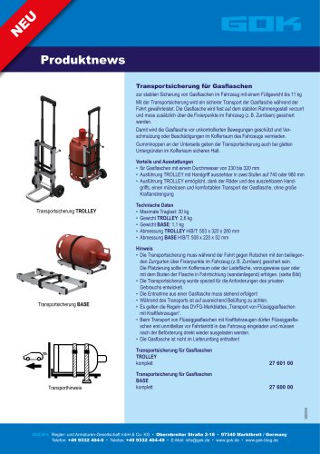 Transportsicherung für Gasflaschen